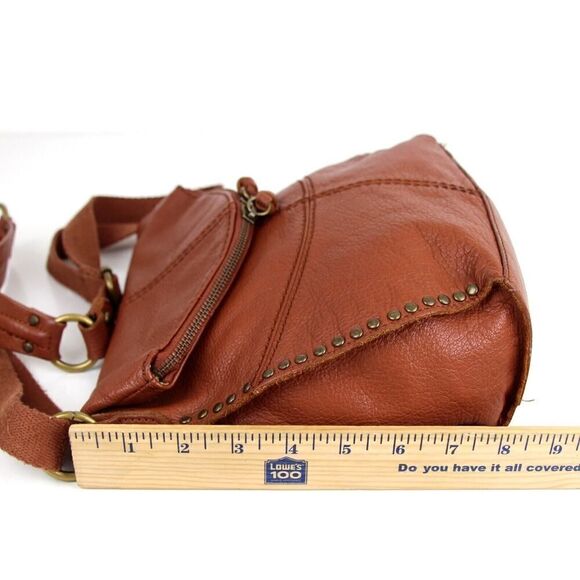 The Sak TAN BROWN GENUINE LEATHER FLAP XBODY BOHO MESSENGER SHOULDER BAG HANDBAG - Picture 13 of 15